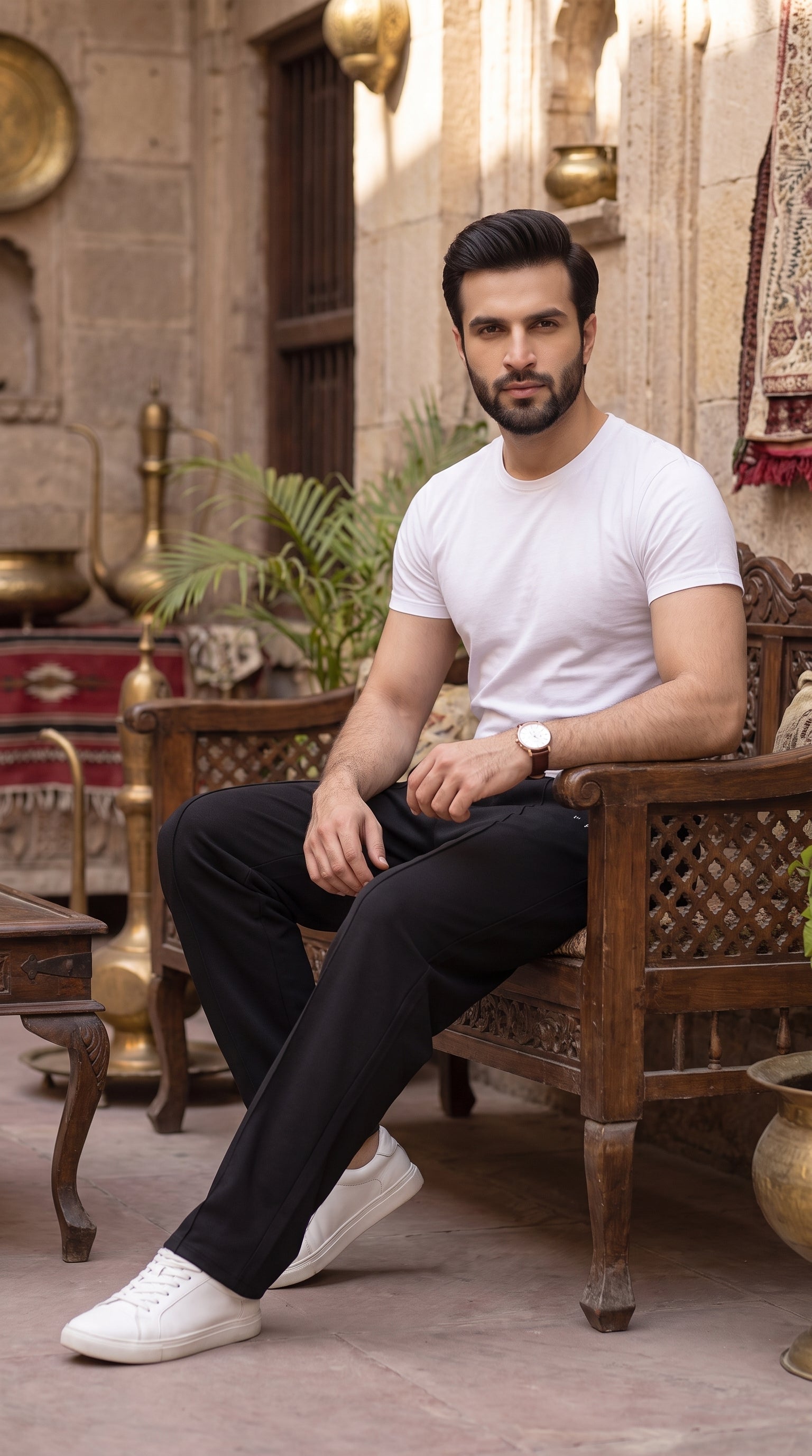 Signature Black Tailored Casual Trousers
