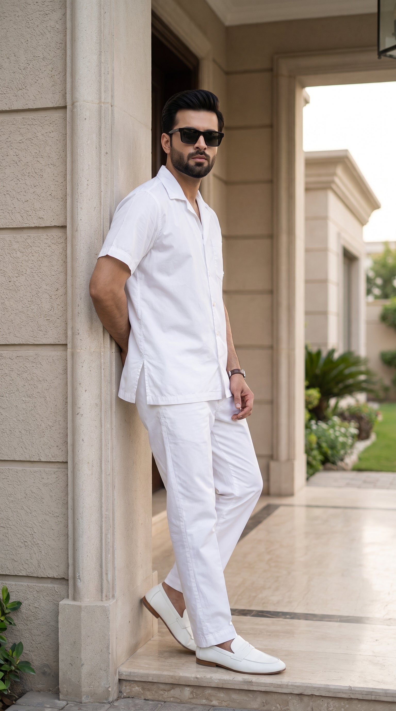 Pure White Monochromatic Resort Co-ord Set